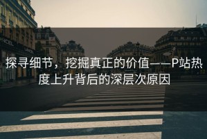 探寻细节，挖掘真正的价值——P站热度上升背后的深层次原因